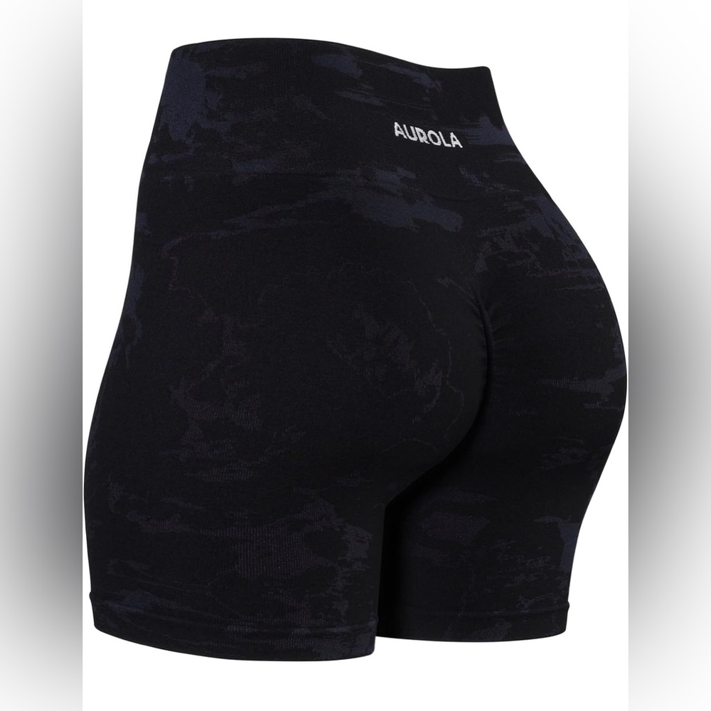 AUROLA Women's Black High-Waist Athletic Shorts